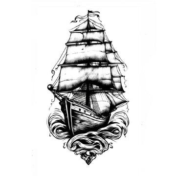 Stormy Boat - Semi-permanent Tattoo