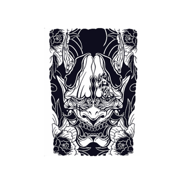 Japanese Oni Mask - Semi-permanent Tattoo