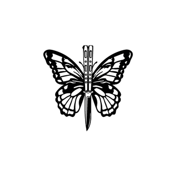 Butterfly Knife - Semi-permanent Tattoo