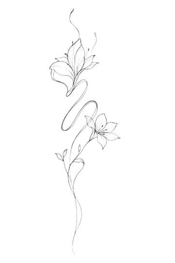 Serpentine Flora - Semi-permanent Tattoo