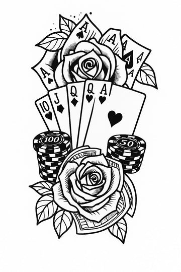 Game of Thorns & Roses - Semi-permanent Tattoo
