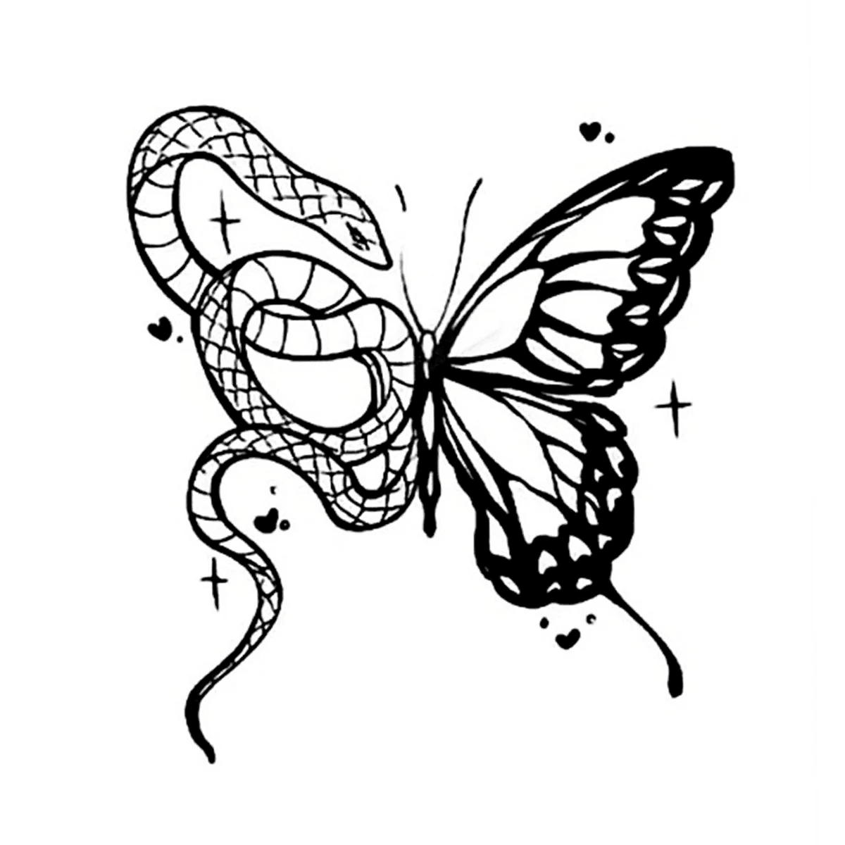 Dangerous Butterfly - Semi-permanent Tattoo