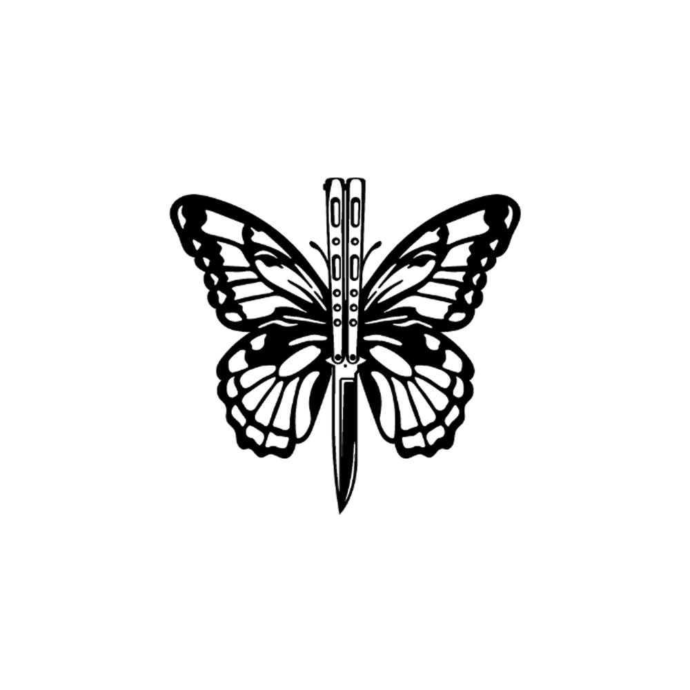Butterfly Knife - Semi-permanent Tattoo