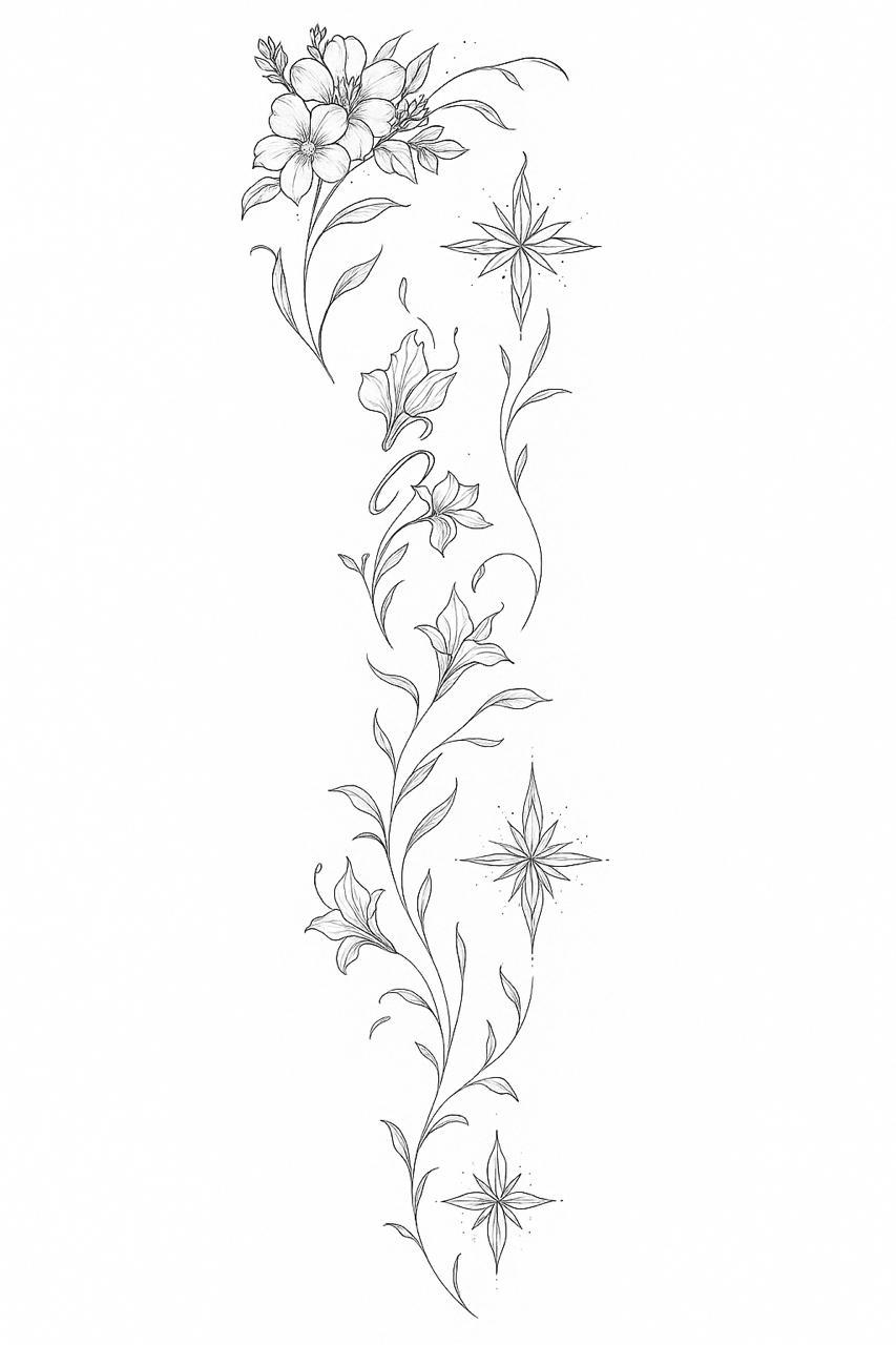 Wildflower Trail - Semi-permanent Tattoo