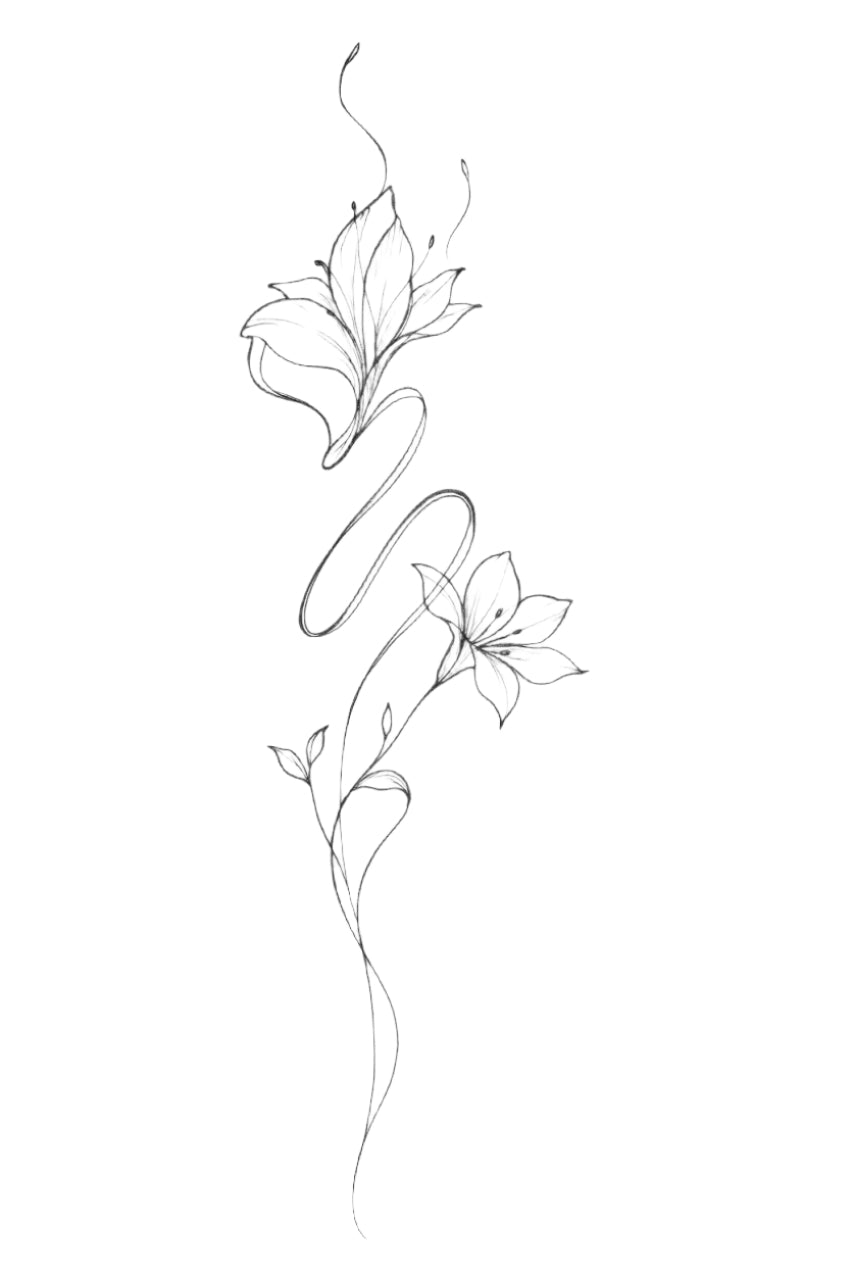 Serpentine Flora - Semi-permanent Tattoo