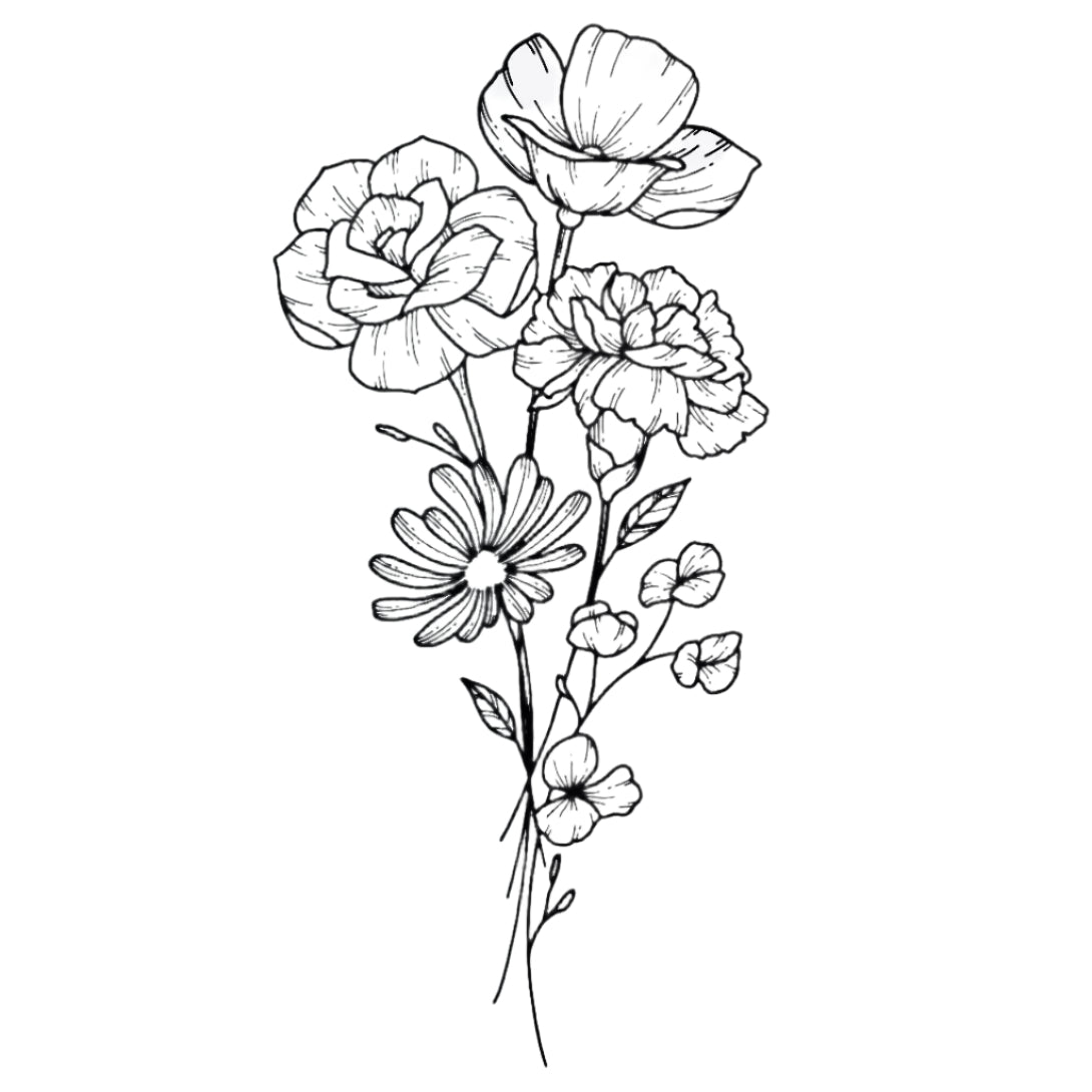 Bloom Cluster - Semi-permanent Tattoo